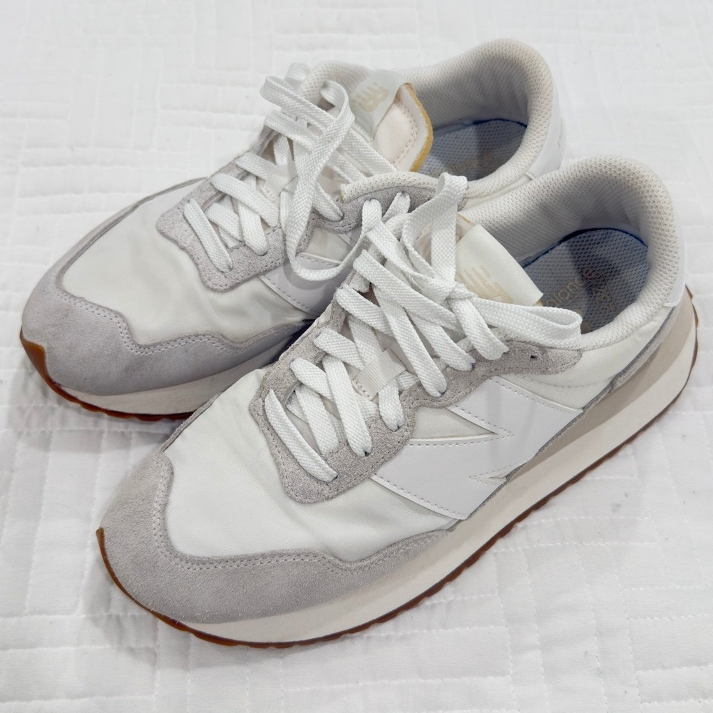 New Balance 237 Women's Sneakers White Sea Salt Suede Mesh Shoes W237NN Size 8